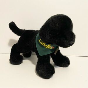 Douglas Cabelas Black Lab Puppy Dog Plush Toy 10" Stuffed Animal Soft Bandana